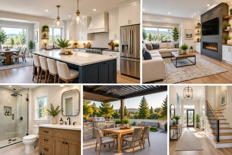 Several remodeled areas of a Woodland Hills home
