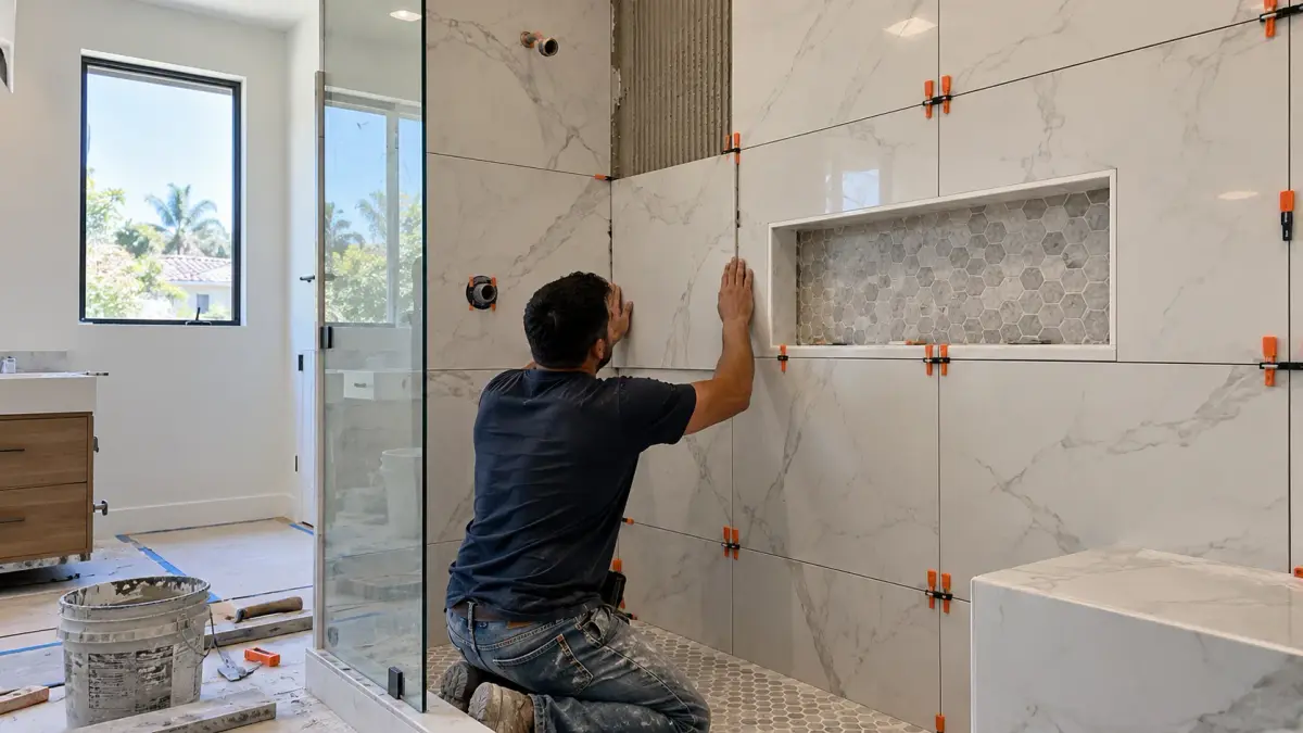 Bathroom Tile Dry Layout: Approving Cuts and Grout Lines Before Installation