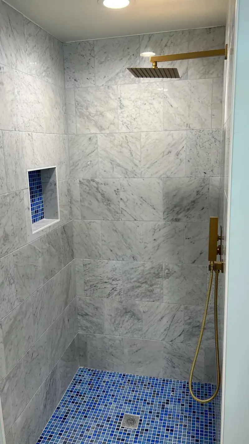 Marble & Gold Bathroom — Woodland Hills